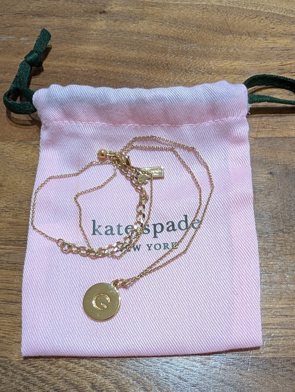 Kate Spade 12k Gold-Plated Initials Pendant Necklace, 17" + 3" Extender - "G"